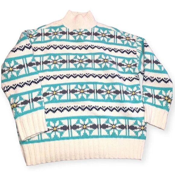 AEO oversized fairisle mock neck sweater - Picture 2 of 5